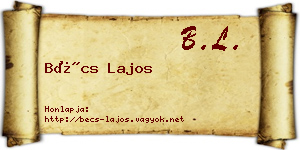 Bécs Lajos névjegykártya